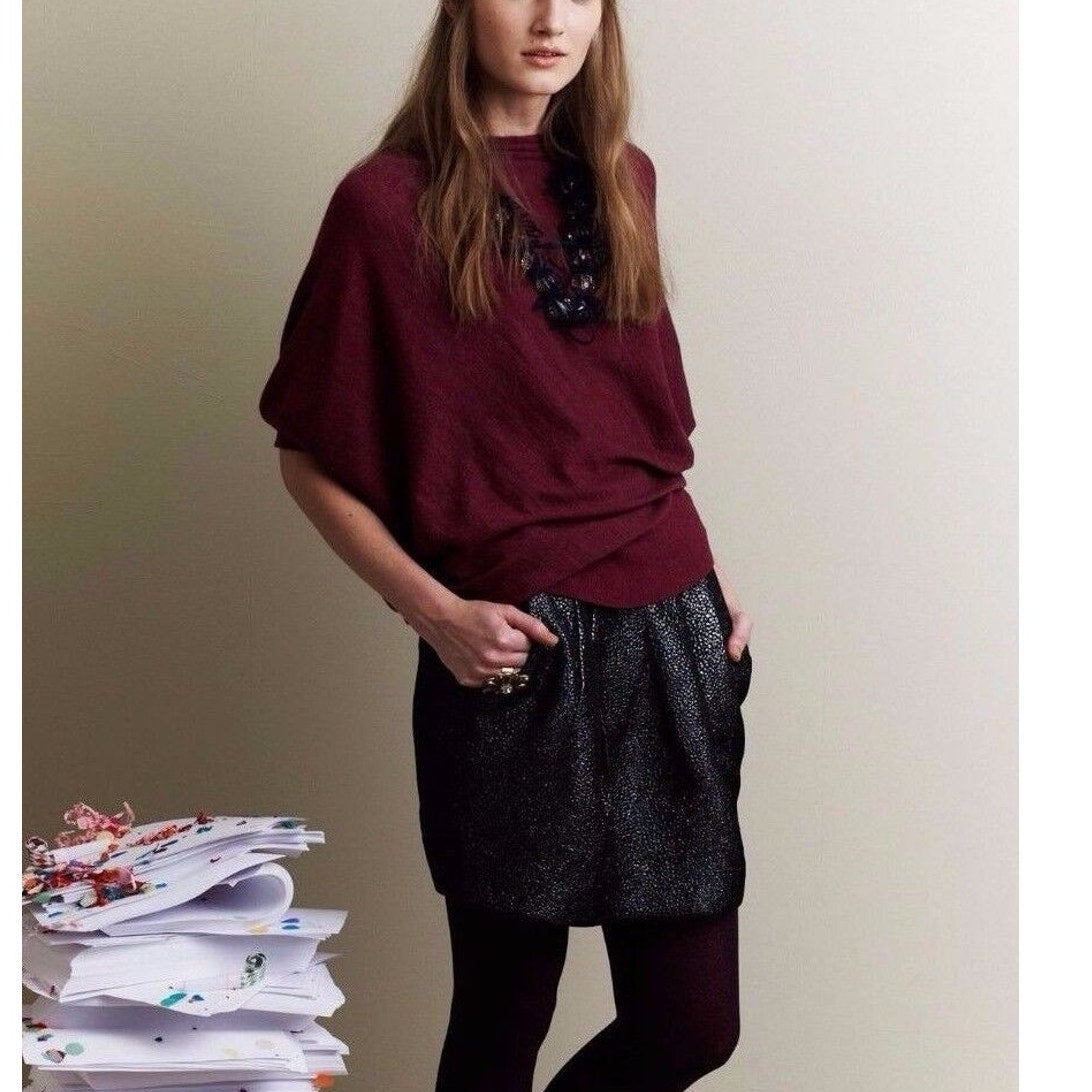 New Leifsdottir Cobblestone Jacquard Mini Skirt Size 10 $258 Textured Shimmer