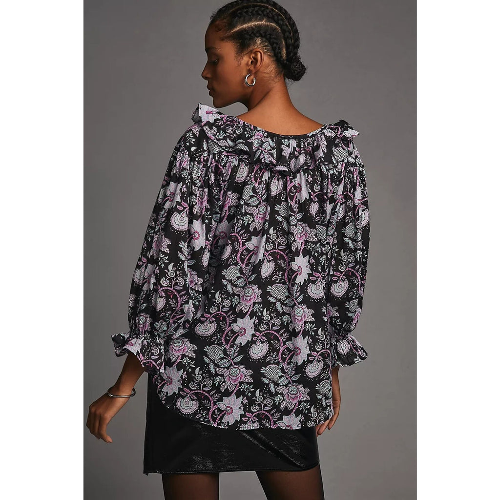 New Anthropologie Mille May Floral Long Sleeve Top Size XS Whimsical