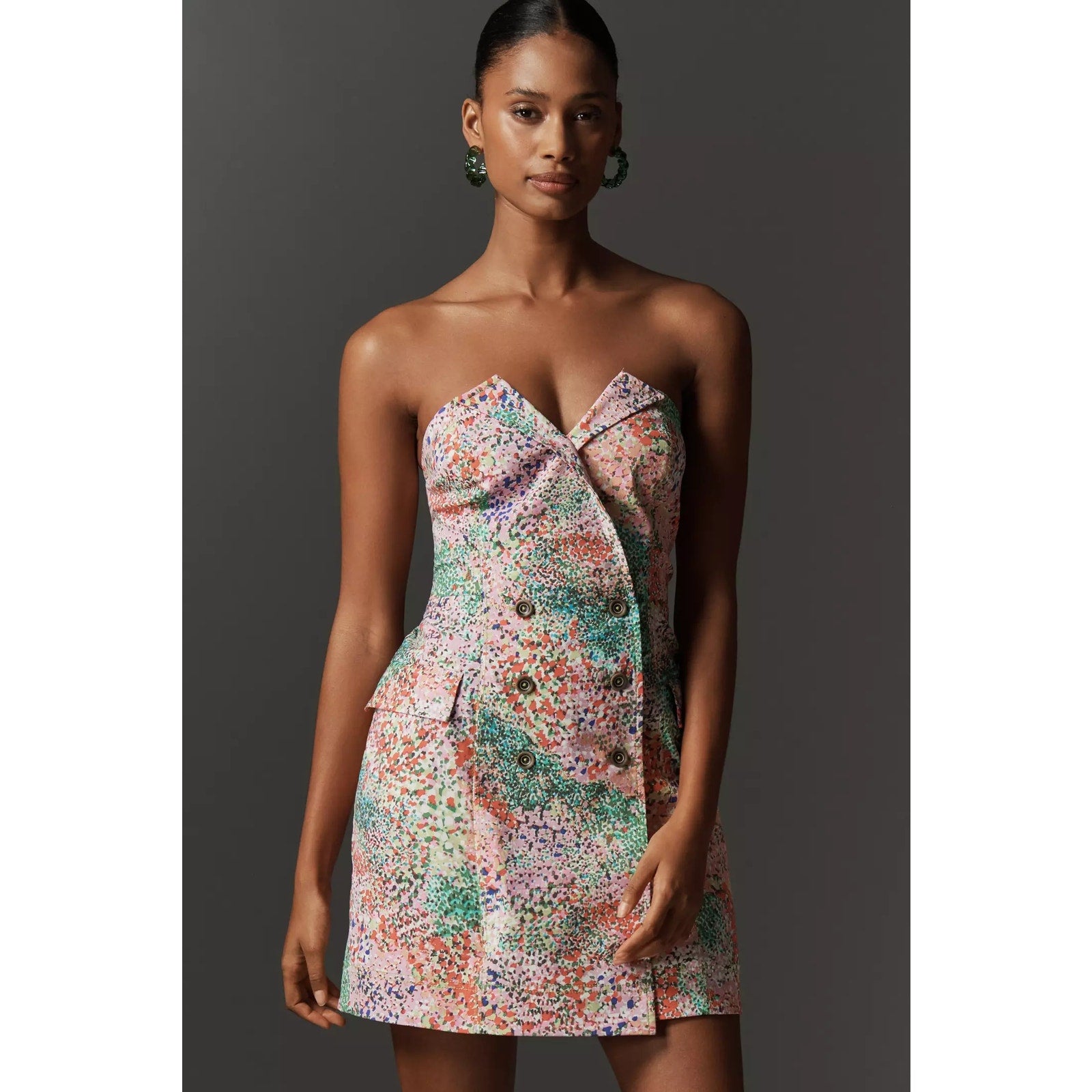 Anthropologie Maeve Strapless Blazer Shift Mini Dress Small Multicolor Anthropologie