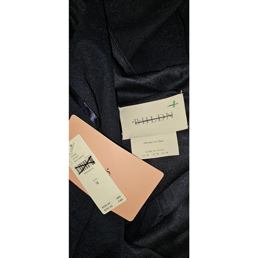 Anthropologie BHLDN Stella Sleeveless V-Neck Stretch Crepe Maxi Dress M Navy