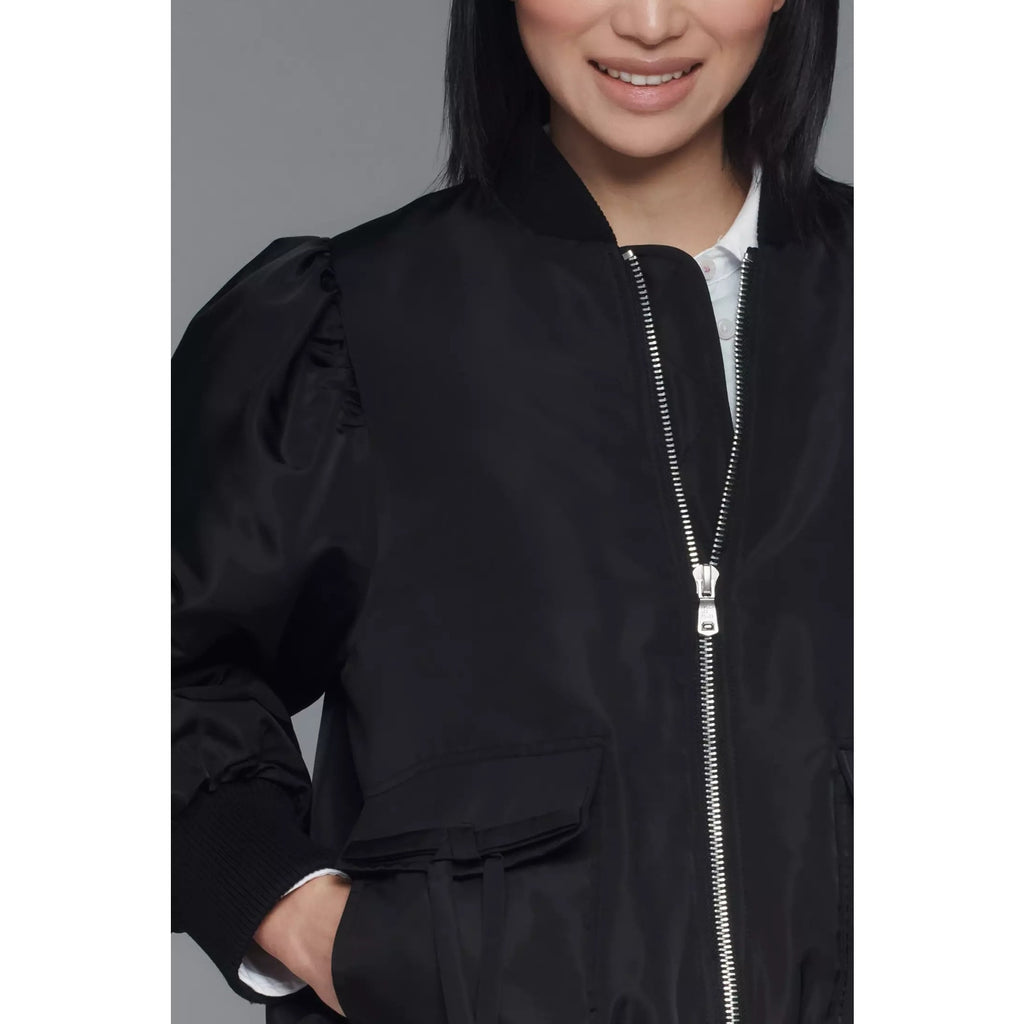 New Anthropologie x Avec Les Filles Oversized Bomber Jacket $178 Medium Black