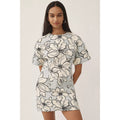 Anthropologie Dhruv Kapoor Short-Sleeve Denim Mini Dress $168 SMALL Floral