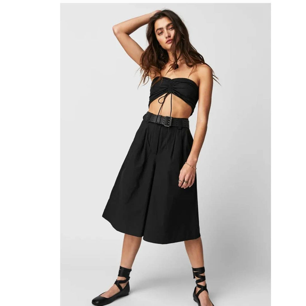 New FREE PEOPLE Minnie Short Set $148 SIZE 10 White Longline Shorts and Crop Top