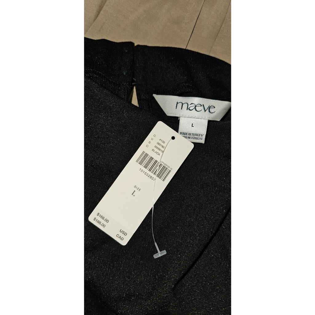 Anthropologie Maeve Mariana Drop-Waist Maxi Dress LARGE Black & Tan Anthropologie