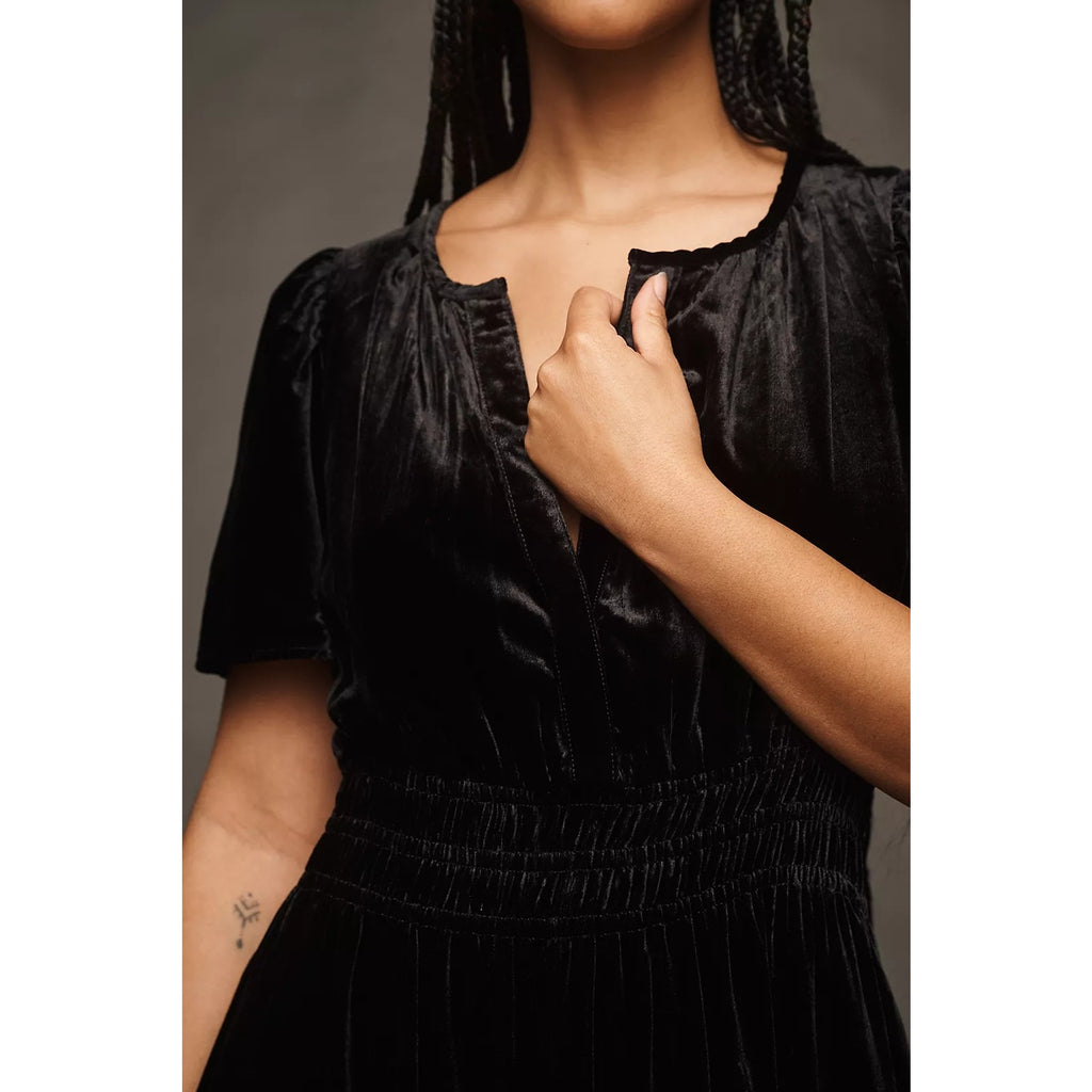 Anthropologie The Somerset Maxi Dress: Velvet Edition $180 PLUS 1X Black