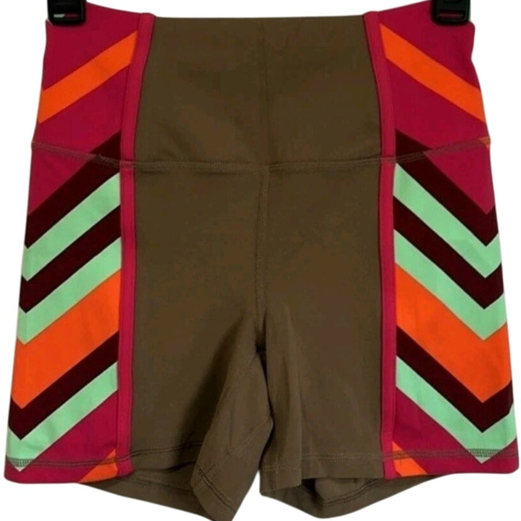 FREE PEOPLE MOVEMENT Never Better Colorblock Bike Shorts LARGE Moonrock Free People