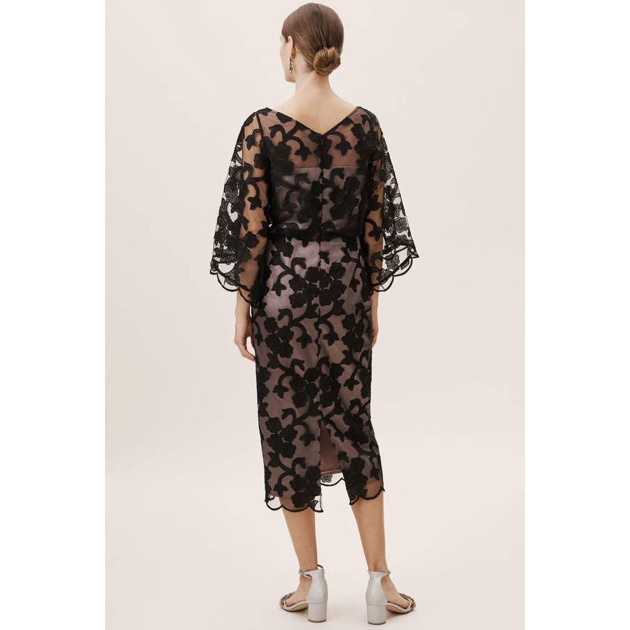 Anthropologie BHLDN JS Collection Sidonie Dress SIZE 6 Black/Nude Midi Anthropologie
