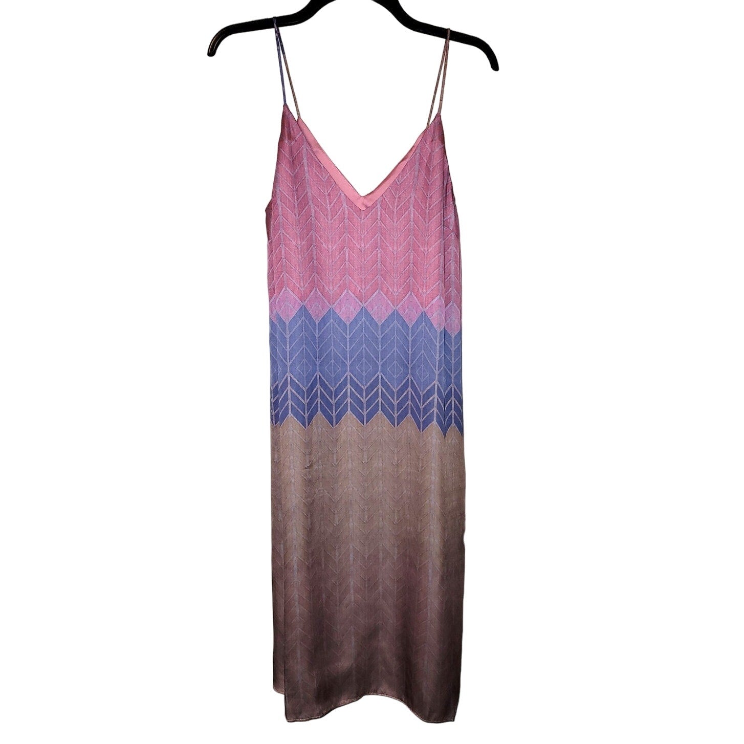 NEW $168 Anthropologie by Morgan Carper Chevron Stripe Slip Midi Dress MP