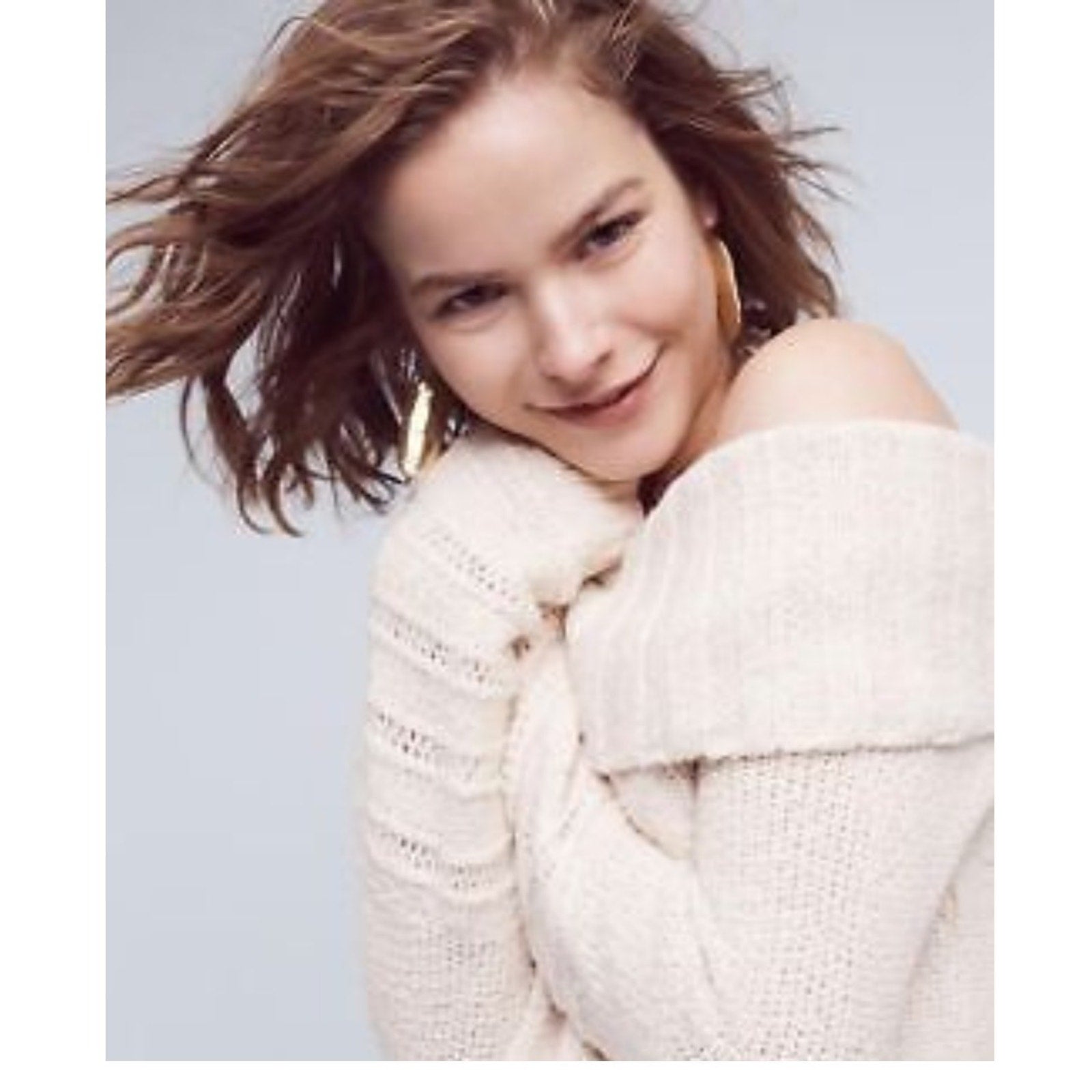 New Anthropologie by Sleeping On Snow Neves Off-The-Shoulder Pullover Sweater S