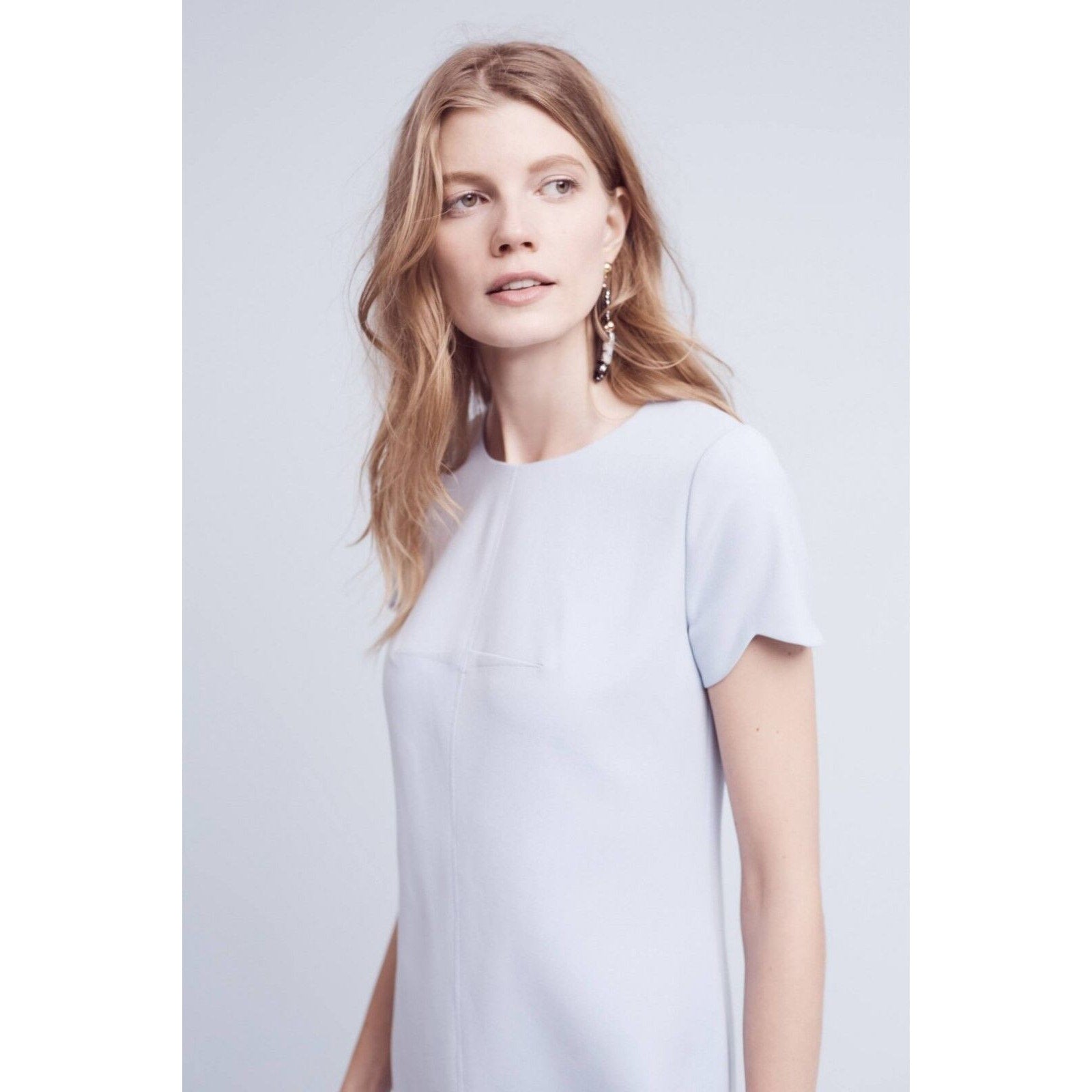 New Anthropologie Ruenna Scalloped Mini Dress by Shoshanna Size 2 $350 Lilac