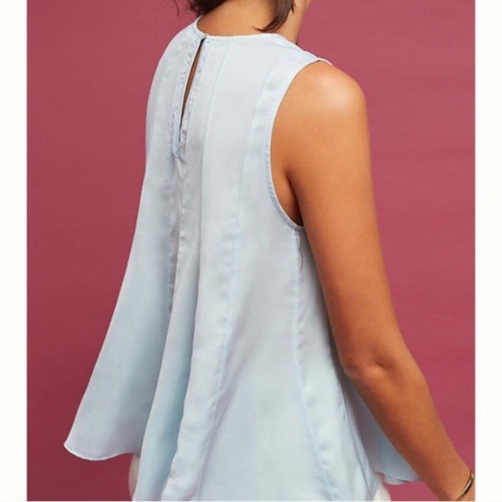 NEW Anthropologie eri + ali Sky Blue swing tank Petite Small