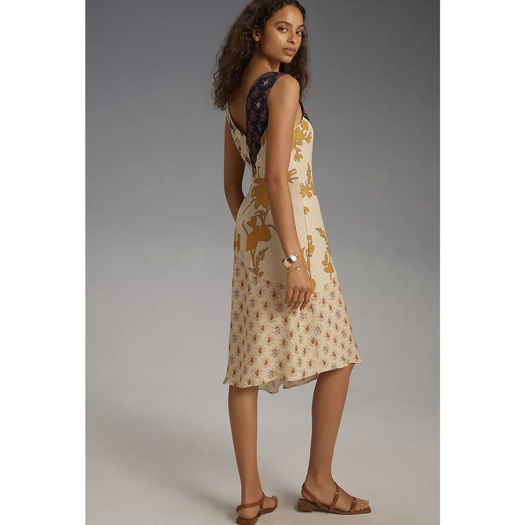 New ANTHROPOLOGIE Plenty by Tracy Reese Sleeveless Asymmetrical Midi Dress SMALL