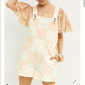 NEW Anthropologie Hutch Checked Short Overalls Size XS