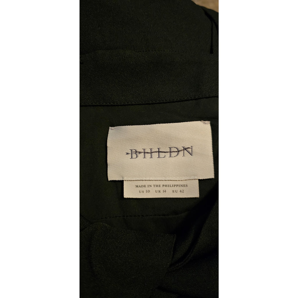New Anthropologie BHLDN Evonna Dress MIDI $220 SIZE 10 Black Twist Cutout LBD