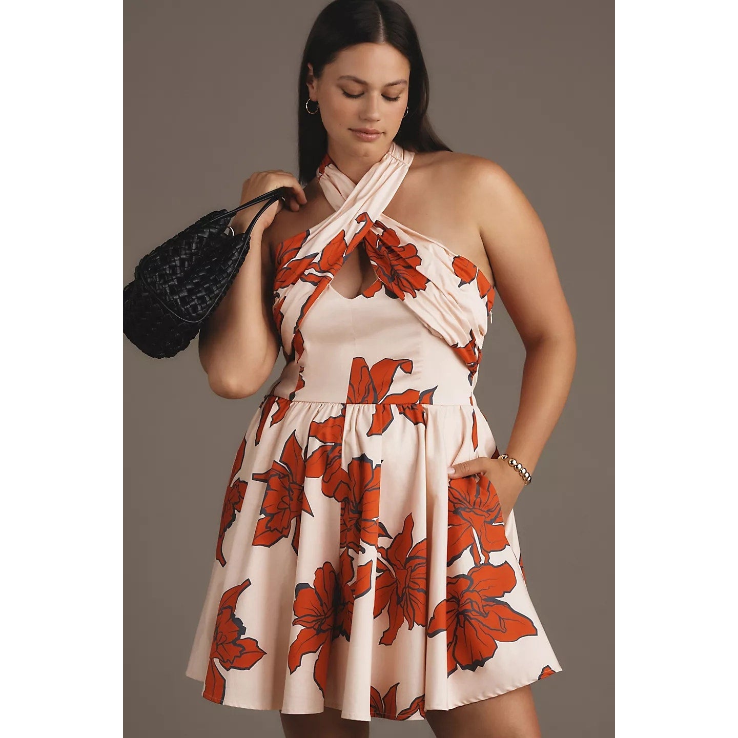 Anthropologie Hutch Wrap Halter Floral Romper