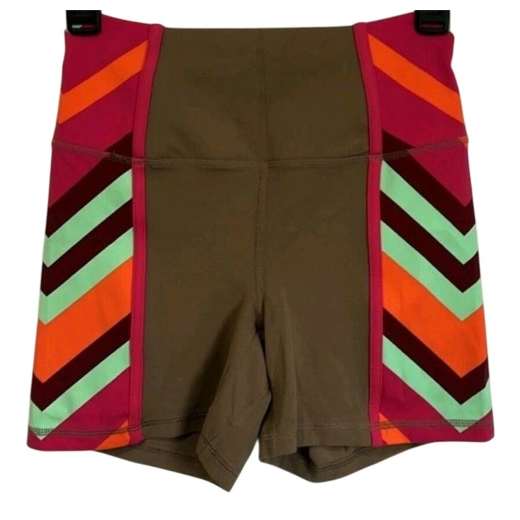 FREE PEOPLE MOVEMENT Never Better Colorblock Bike Shorts SMALL Moonrock Free People