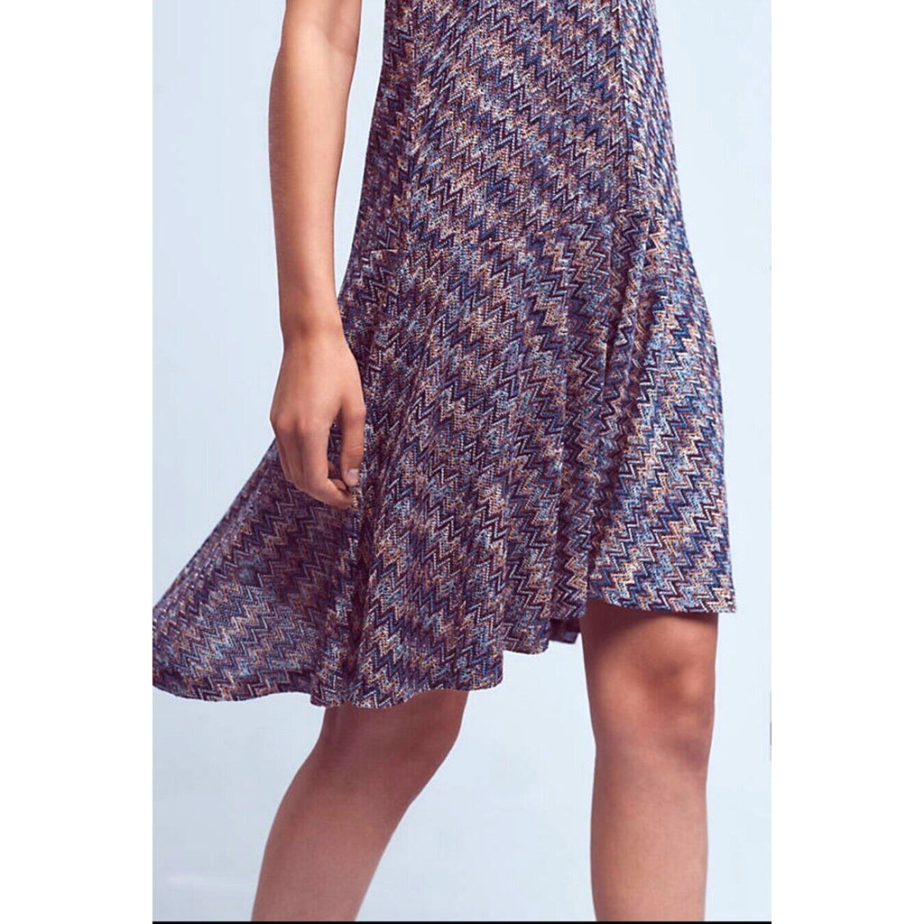 New Anthropologie Westwater Knit Mini Dress by Maeve A-line Blue Motif