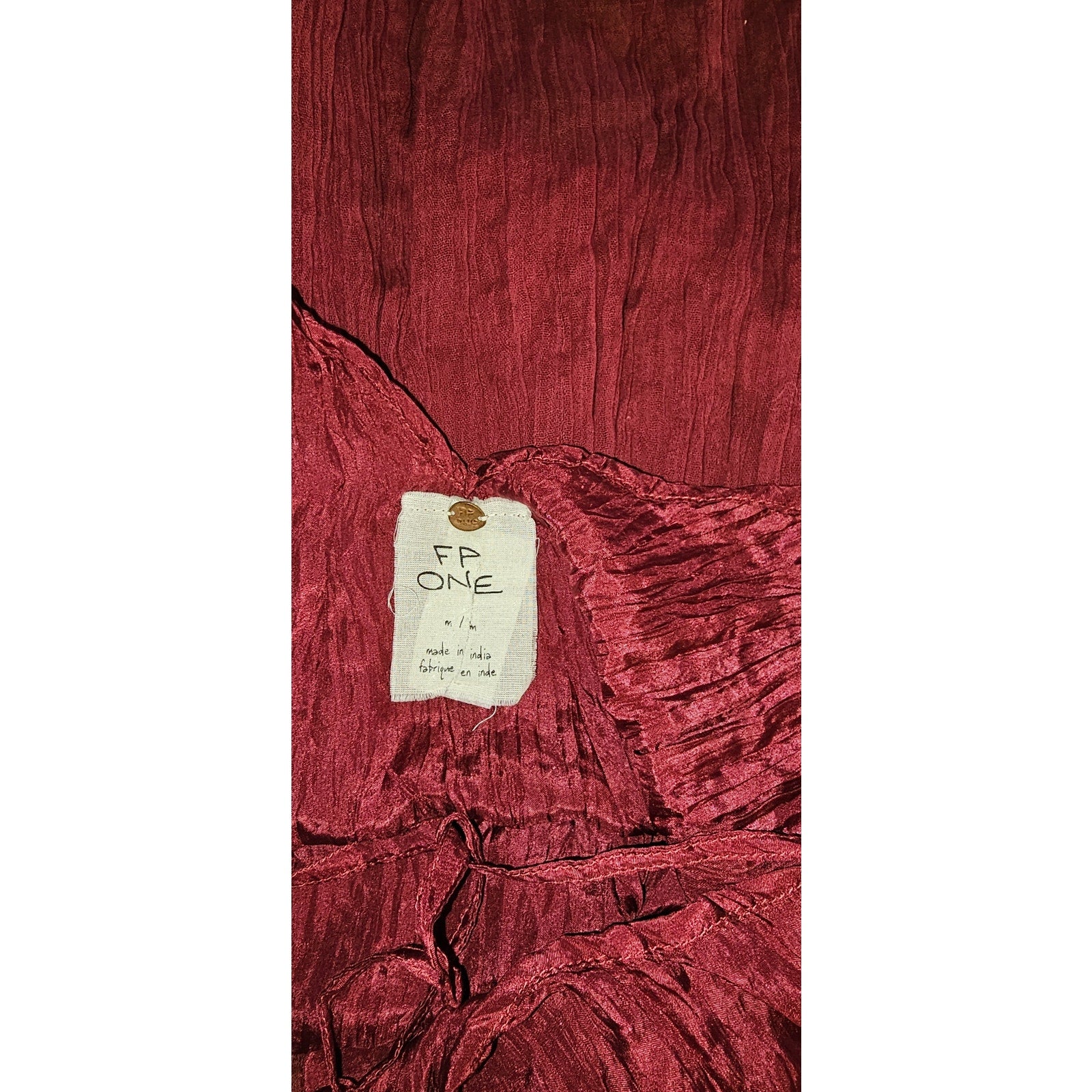 Free People FP ONE Drop-Waist Mini Slip Dress MEDIUM Wine Free People