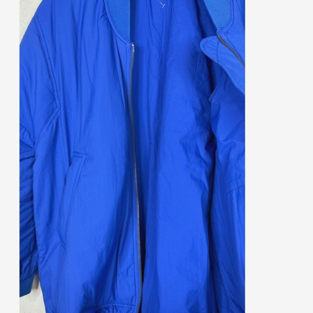 New Free People FP MOVEMENT Midnight Moon Solid Bomber Jacket $168 LARGE Colbalt