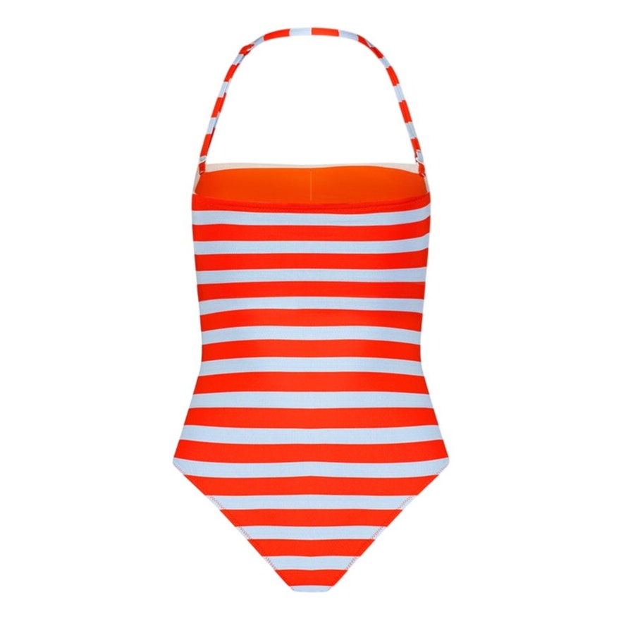 ANTHROPOLOGIE Lemlem Dinha One-Piece Swimsuit MEDIUM Orange & Blue Anthropologie