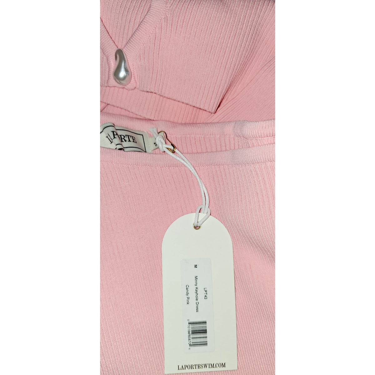 Anthropologie La Porte Minny Keyhole Dress MEDIUM Pink Ribbed Knit Anthropologie