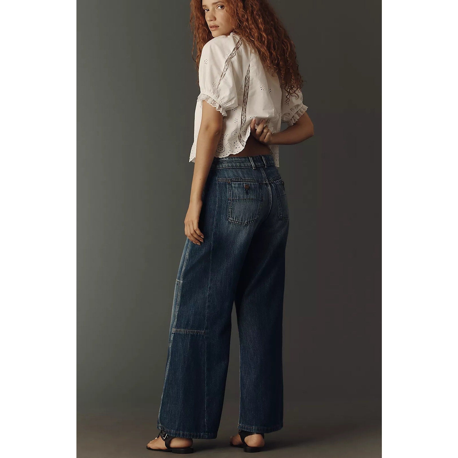 Anthropologie Pilcro Adi Reworked Mid-Rise Relaxed Wide-Leg Jeans Sz 25 Anthropologie