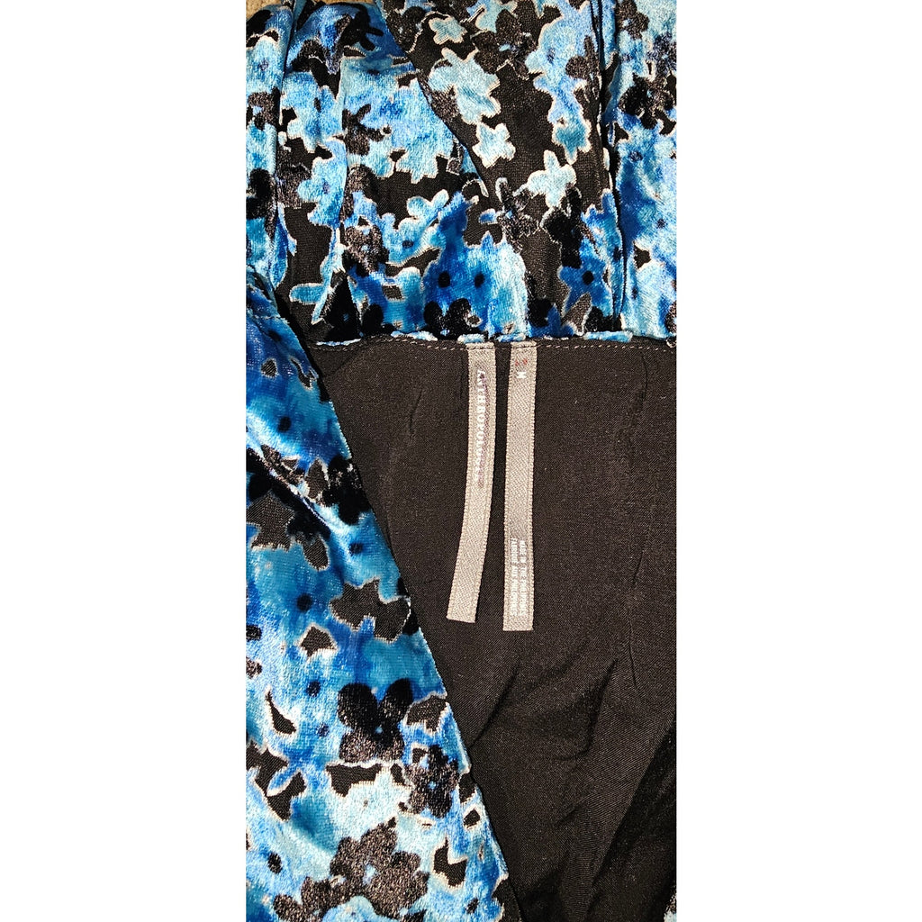 Anthropologie The Katerina Button-Front Dress Sz M Blue Velvet Edition Anthropologie
