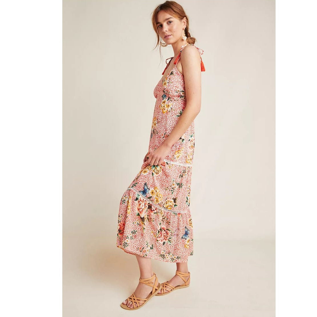 Anthropologie Verbena Floral Midi Dress
