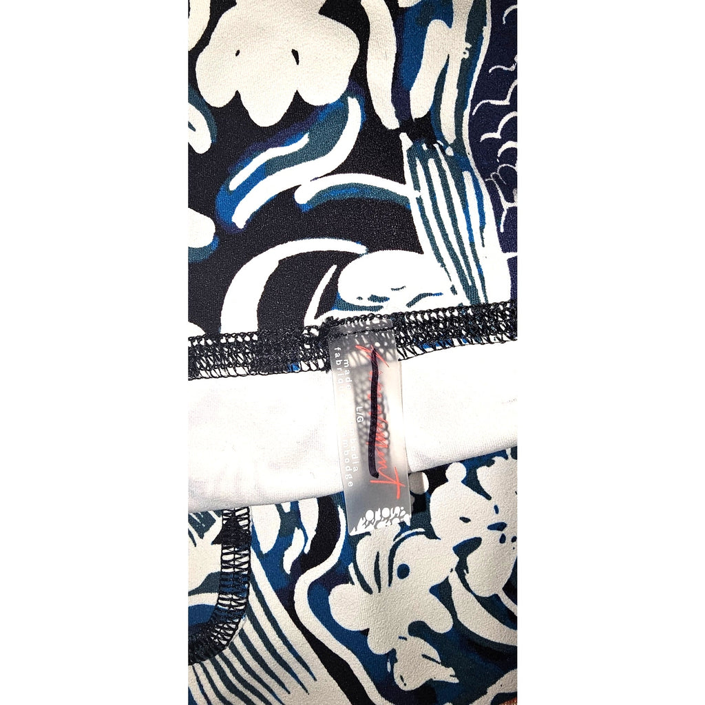 FREE PEOPLE MOVEMENT Never Better Printed Run Shorts LARGE Blue Koi Fish Free People