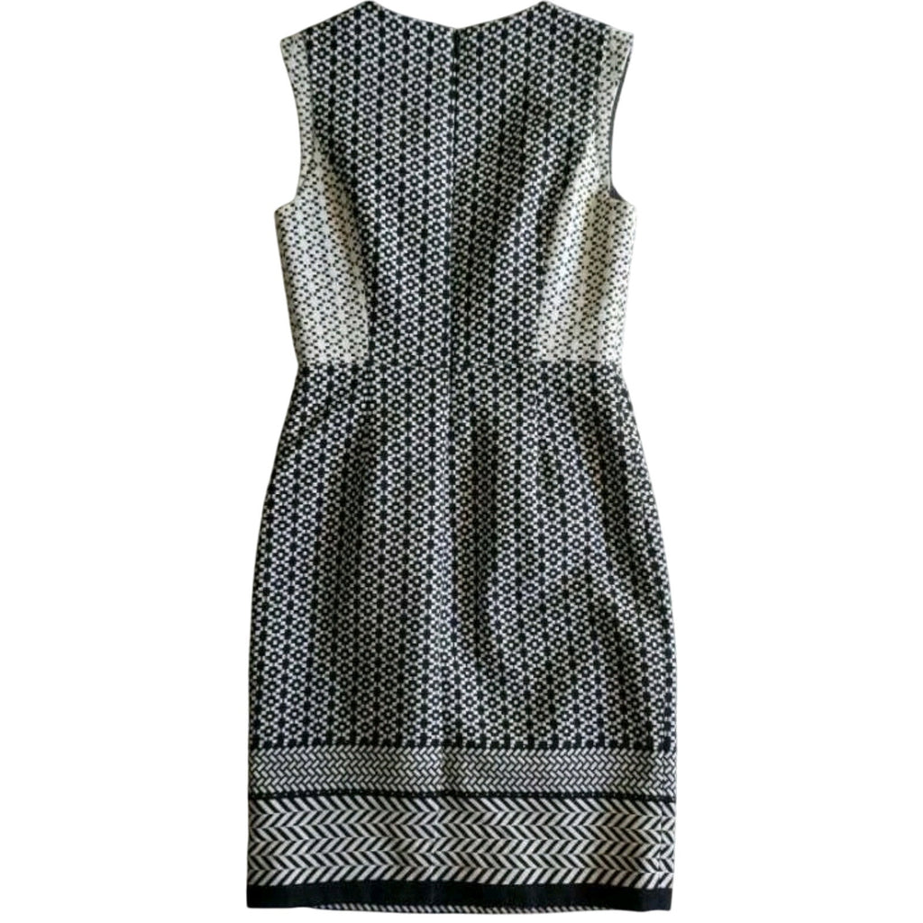 New J Crew Paneled Geometric Sheath Dress  $168 SIZE 4 Black/White KNEE LENGTH