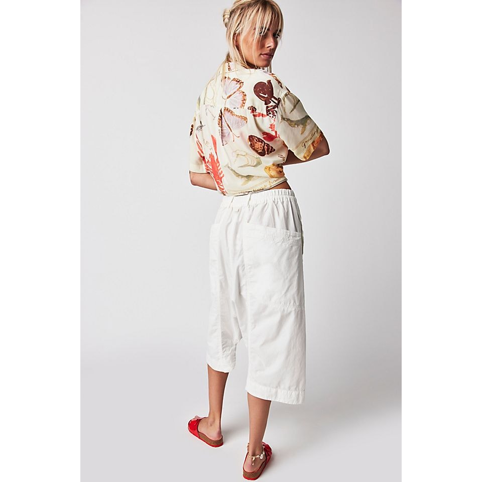 New FREE PEOPLE Marbella Crop Harem Pants $128 SMALL White Oversized