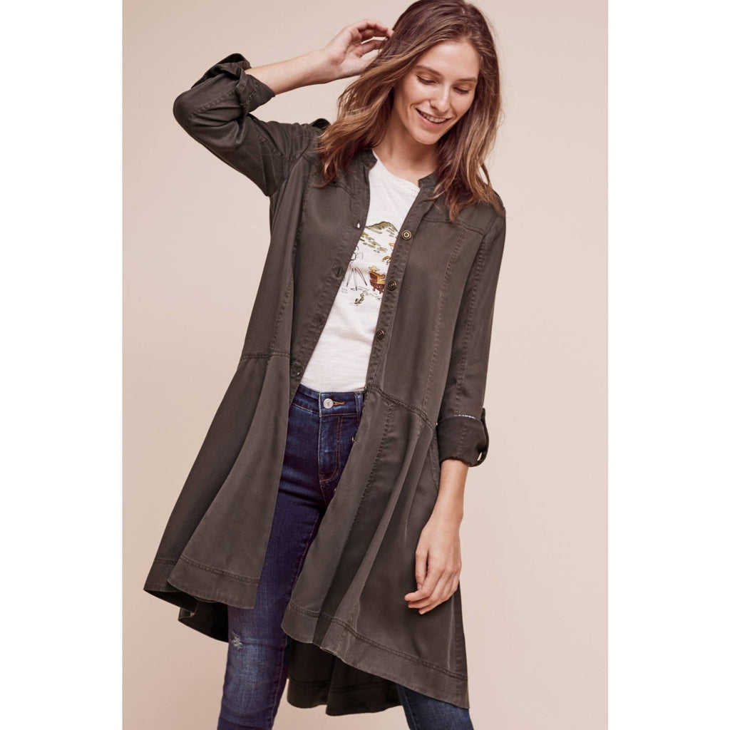 NEW Anthropologie Mariona Mini Shirt Dress by Holding Horses Sz 2 Long-Sleeve