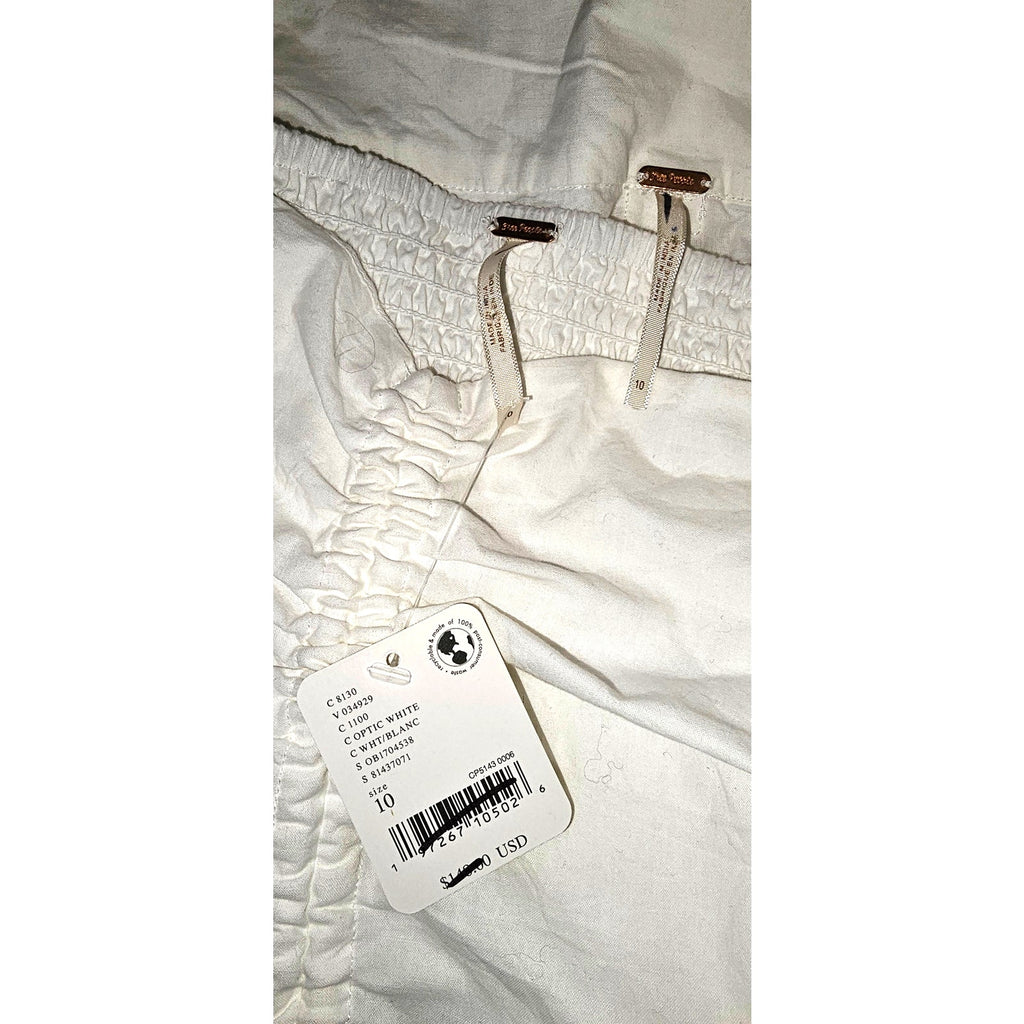 New FREE PEOPLE Minnie Short Set $148 SIZE 10 White Longline Shorts and Crop Top