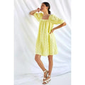NEW Anthropologie Maeve Eyelet Mini Dress Lemon $140 Yellow Size Small