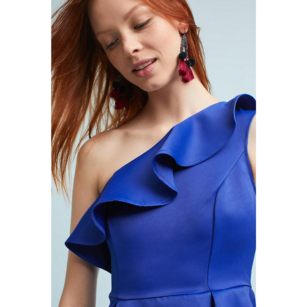 New Anthropologie Seen Worn Kept Shreya Fit & Flare Blue Midi Dress $158 Size 2