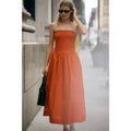 Anthropologie Stateside Strapless Twofer Midi Dress SMALL Fiesta Red Anthropologie