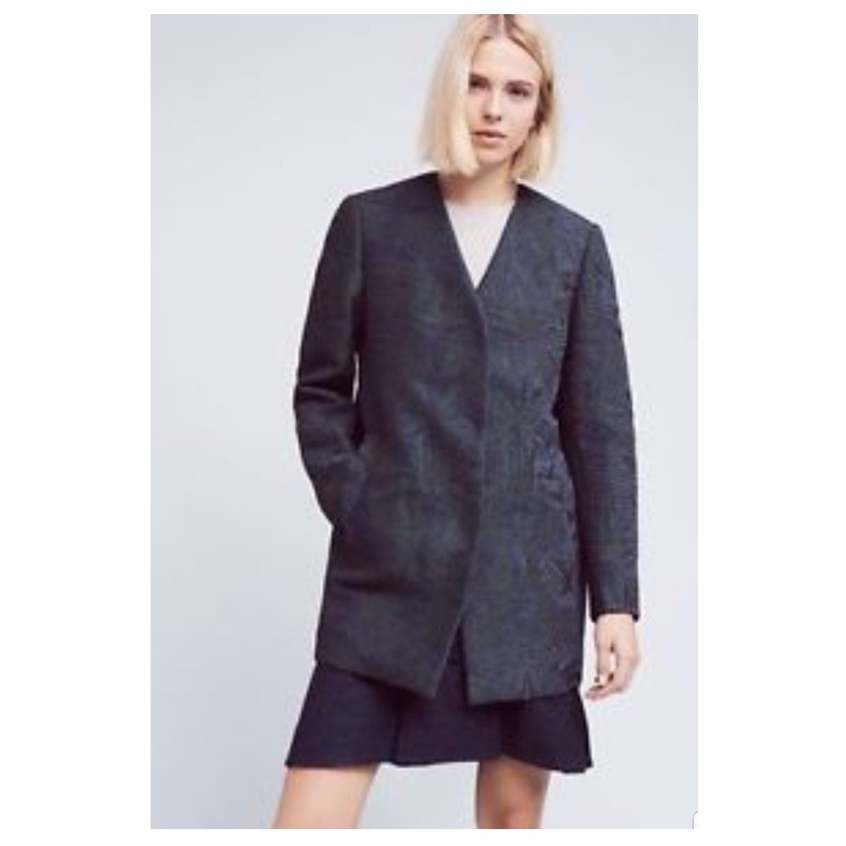 New $198 Anthropologie Colorblock Paris Martinique Jacquard Coat Size Small