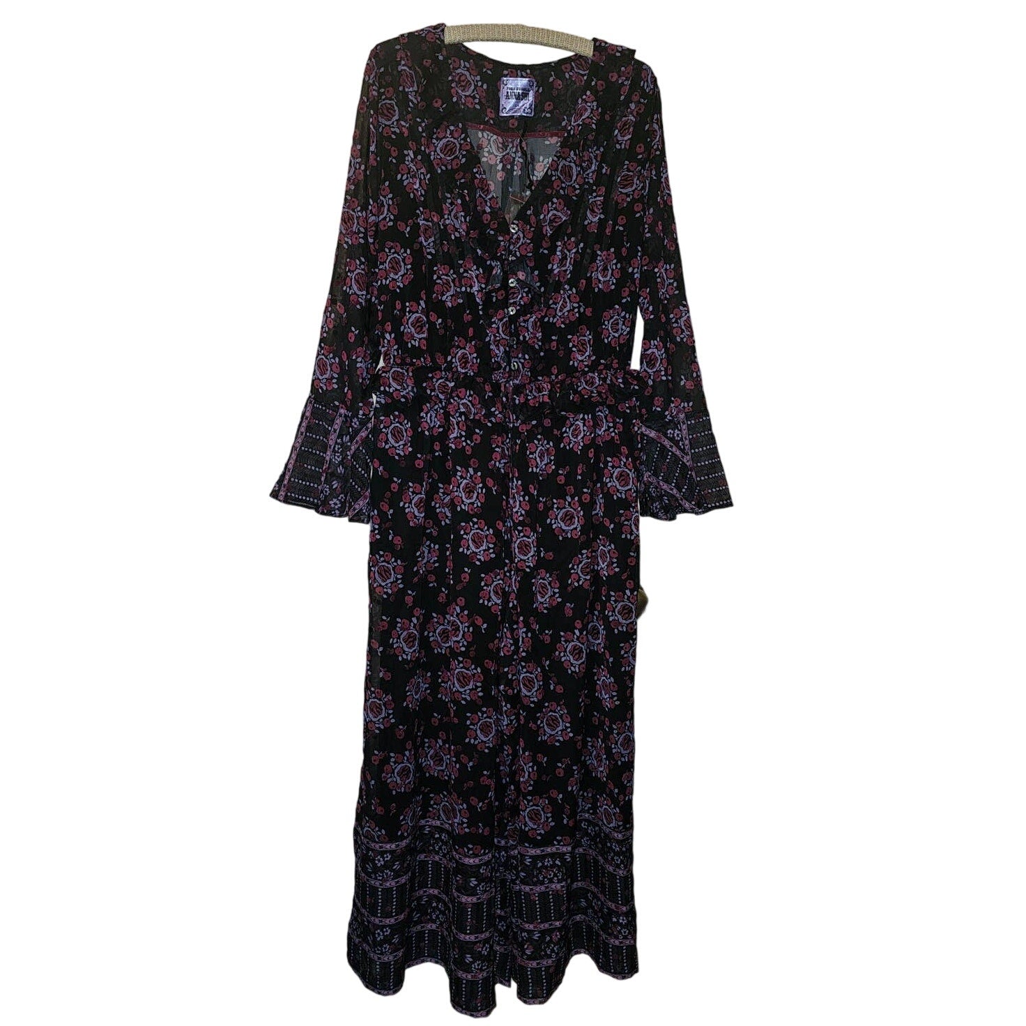 Anna Sui Cassiel Abstract Floral Jumpsuit