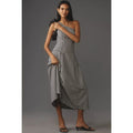 New By Anthropologie One-Shoulder Gingham Midi Dress $168 X-SMALL Black