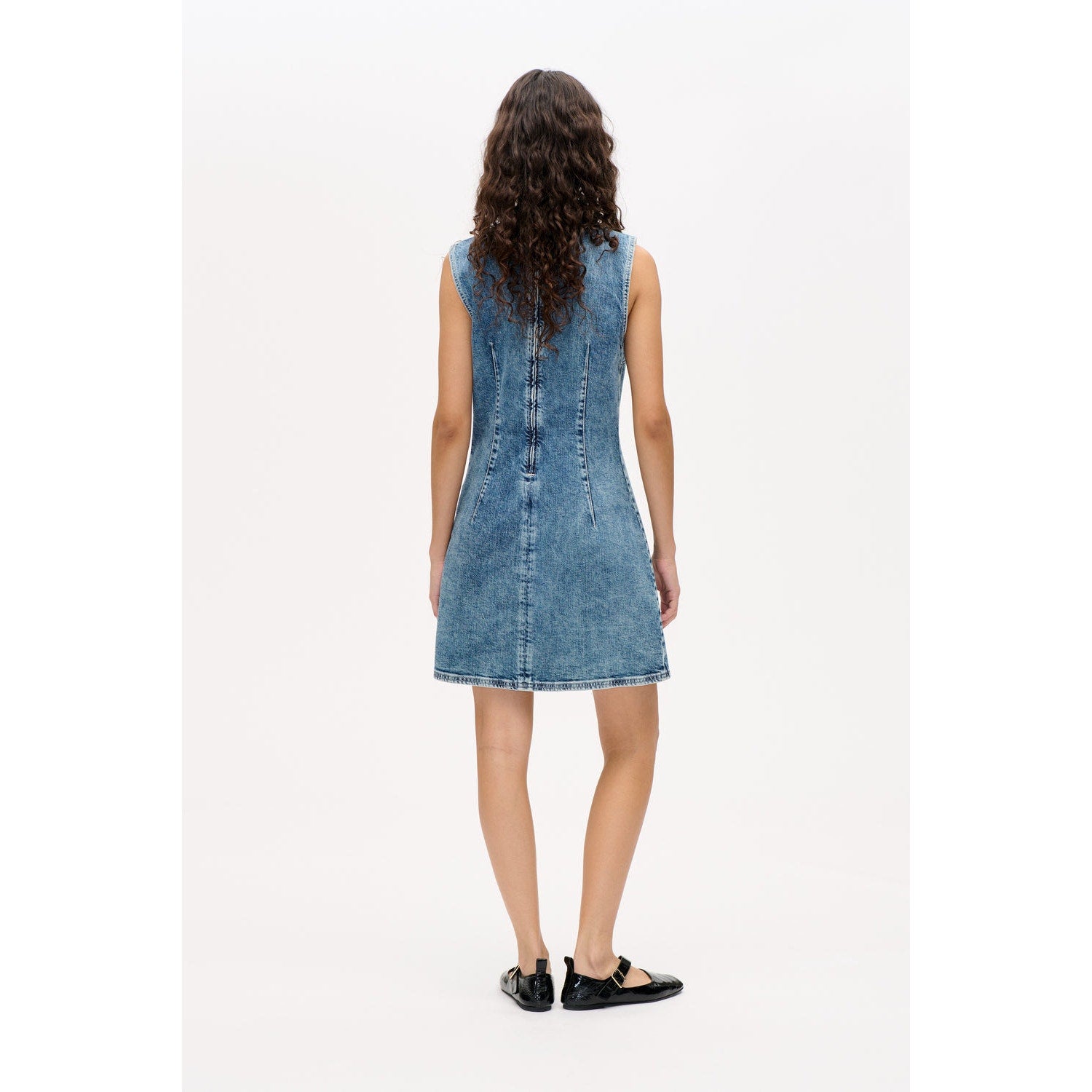 New ANTHROPOLOGIE Baum und Pferdgarten Ajki Bow Denim Mini Dress $249 SIZE 8
