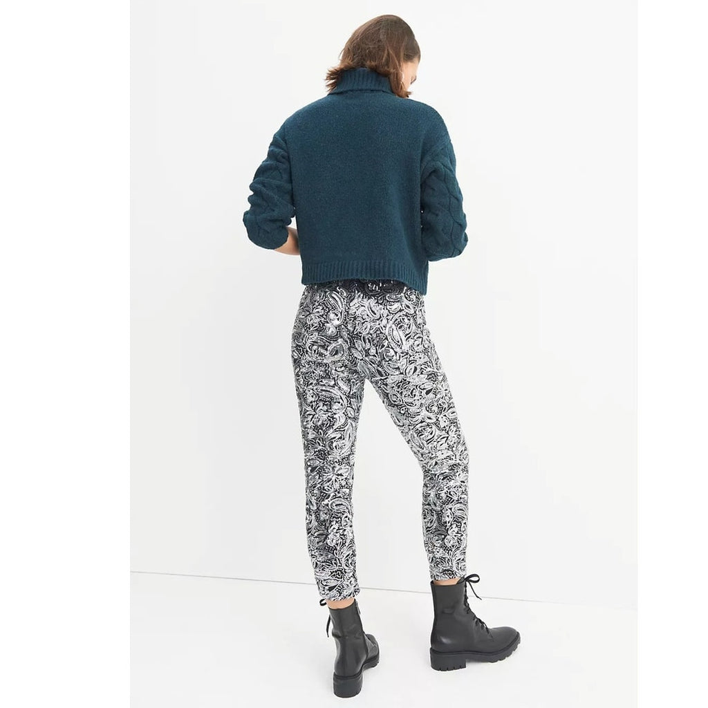 New Anthropologie Pascaline Sequined Trousers by Porridge $188 SMALL Silver/Gray