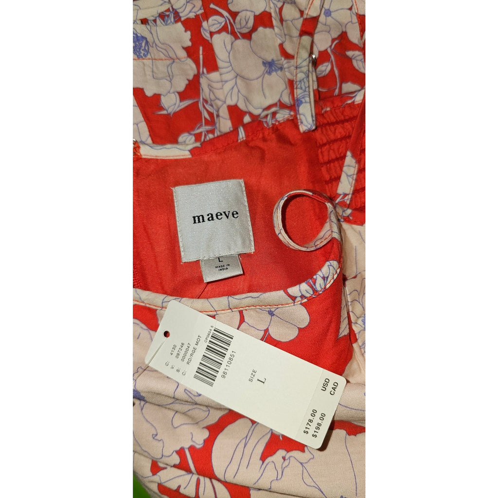 Anthropologie Maeve Sleeveless Square-Neck Drop-Waist Midi Dress LARGE Anthropologie