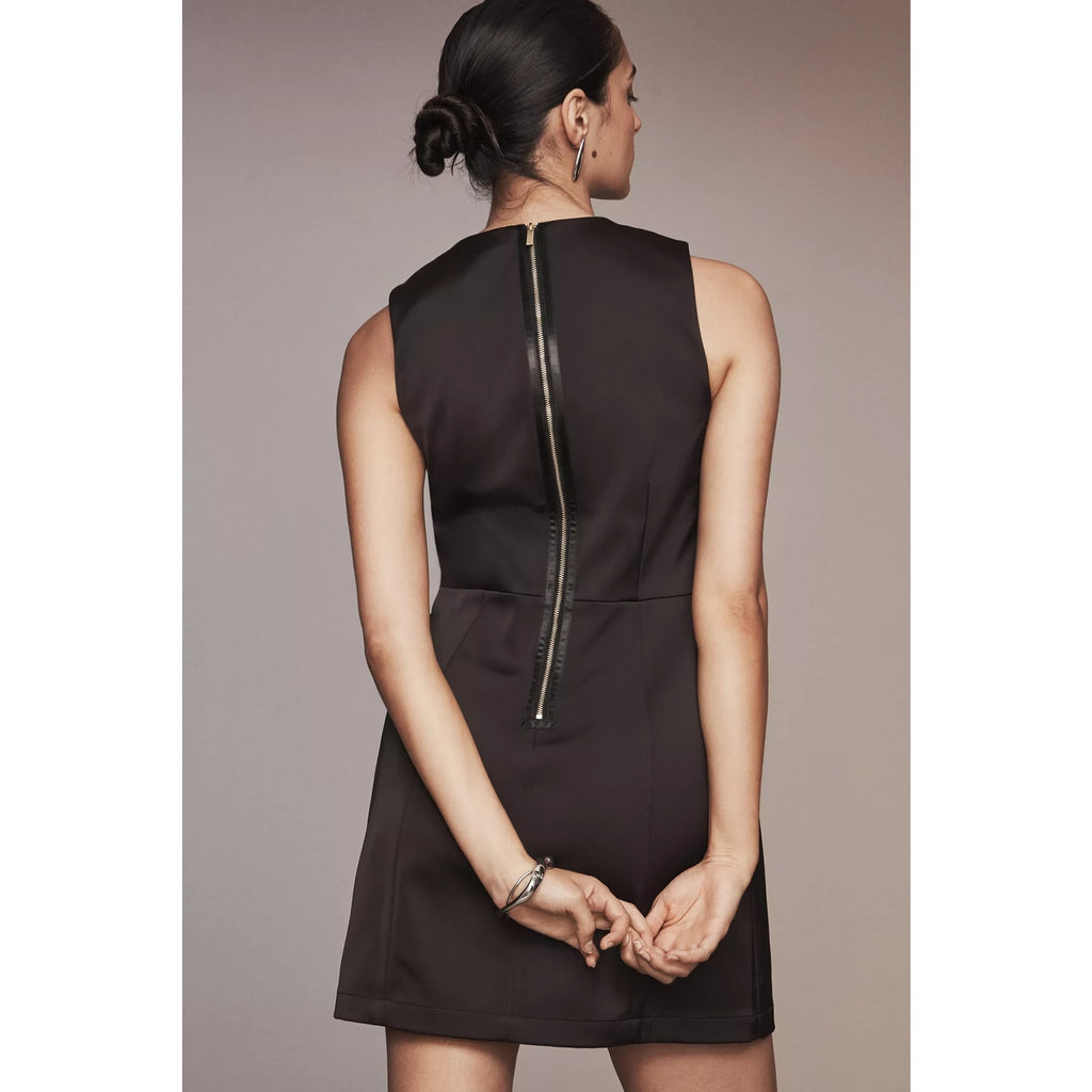 Anthropologie Sleeveless Square Neck Shift Mini Dress Brown Size 6 Anthropologie