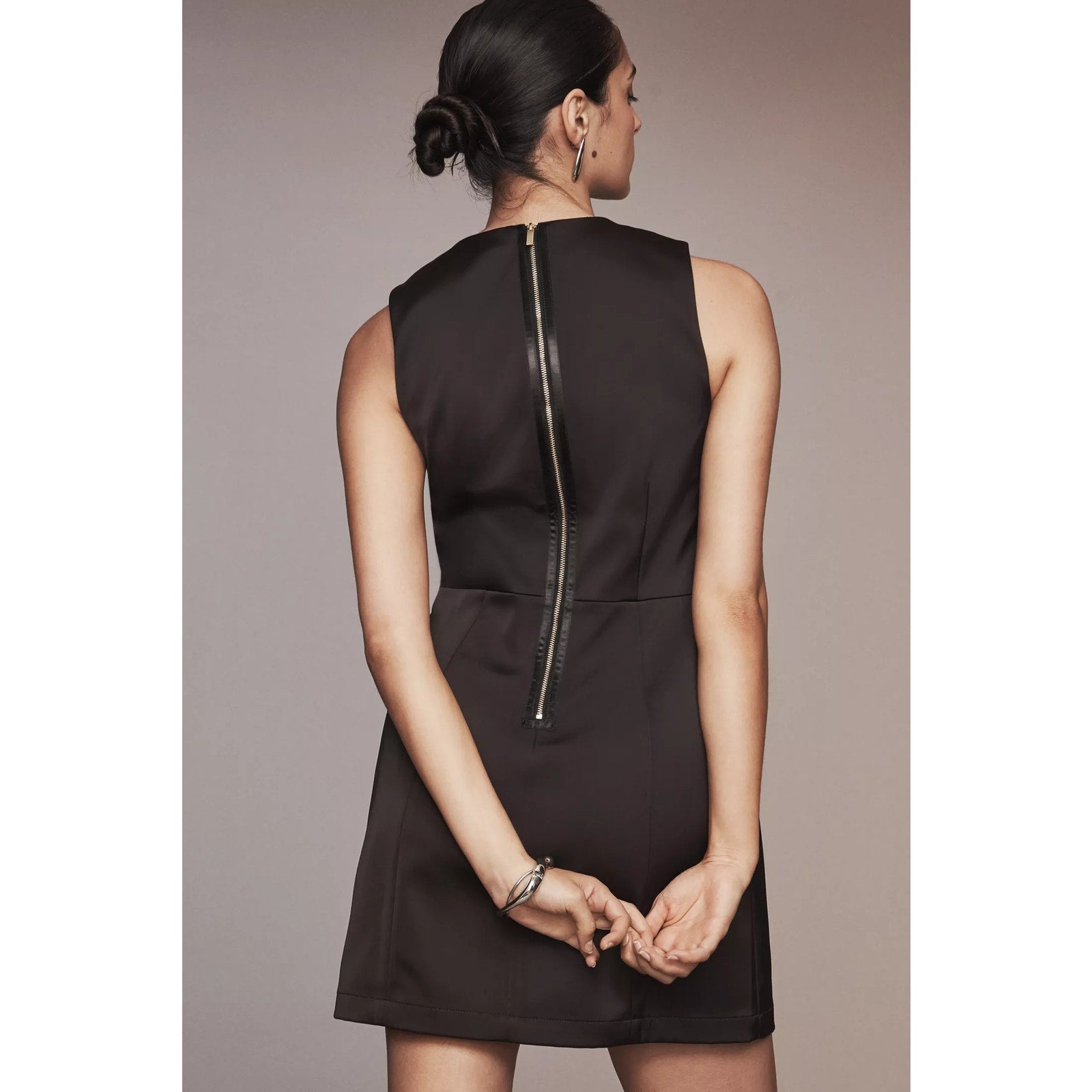 Anthropologie Sleeveless Square Neck Shift Mini Dress Brown Size 6 Anthropologie