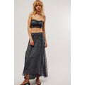 New Free People Shape Of You Set MAXI SKIRT SET $168 MEDIUM Navy Lace Crop Top