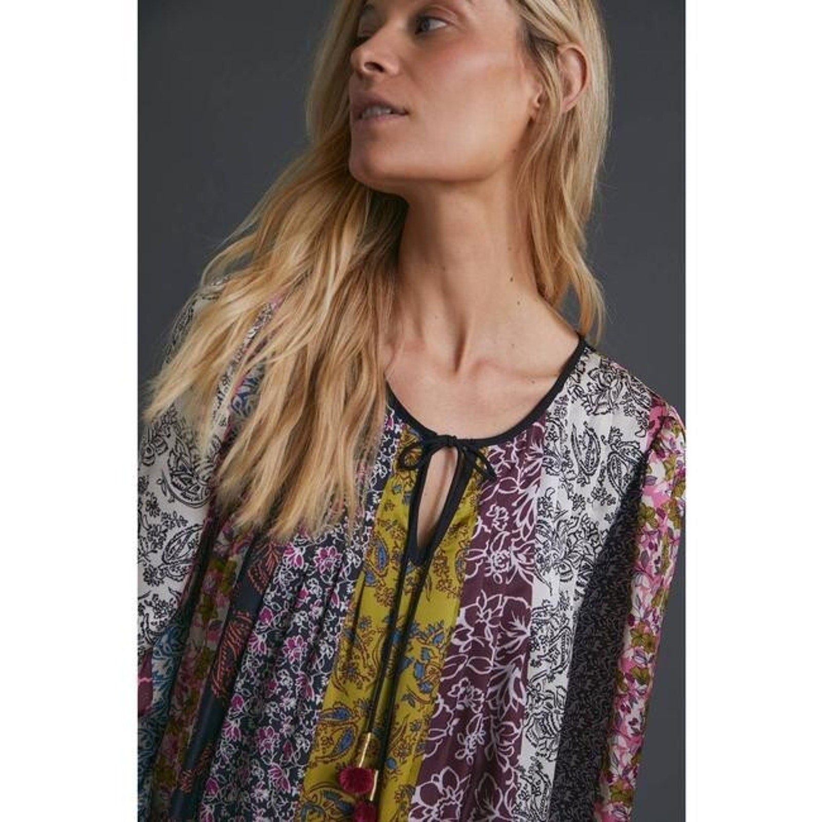 NEW Anthropologie Multicolor Daniel Rainn Adela Tunic Casual Floral Dress Sz S