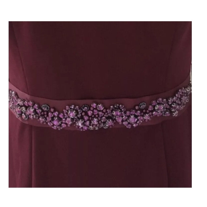 Anthropologie BHLDN Eliot Dress by Adrianna Papell $220 Sz 2 Wine Cabernet