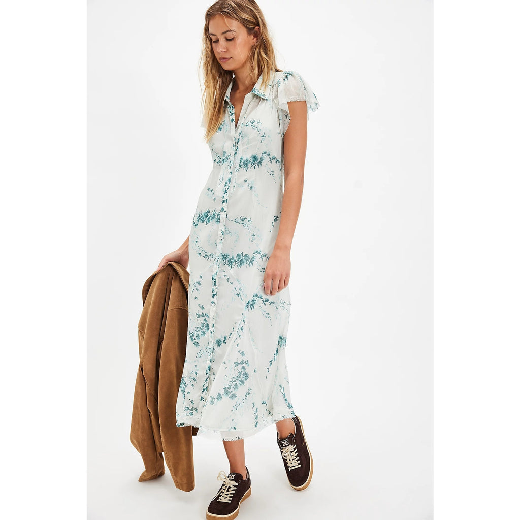 Free People Cannaday Maxi Dress Medium Mint Floral Combo Free People