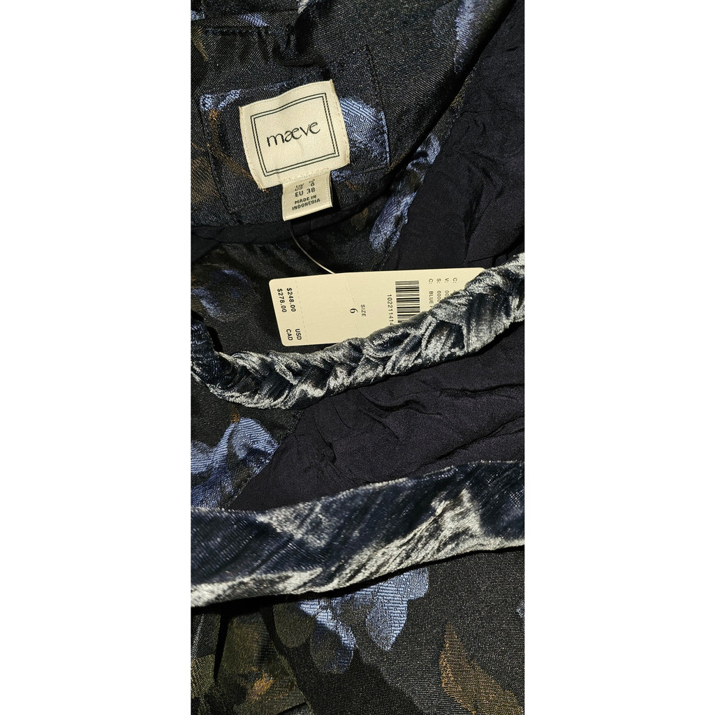 New Anthropologie Maeve V-Neck Velvet Jacquard Midi Dress