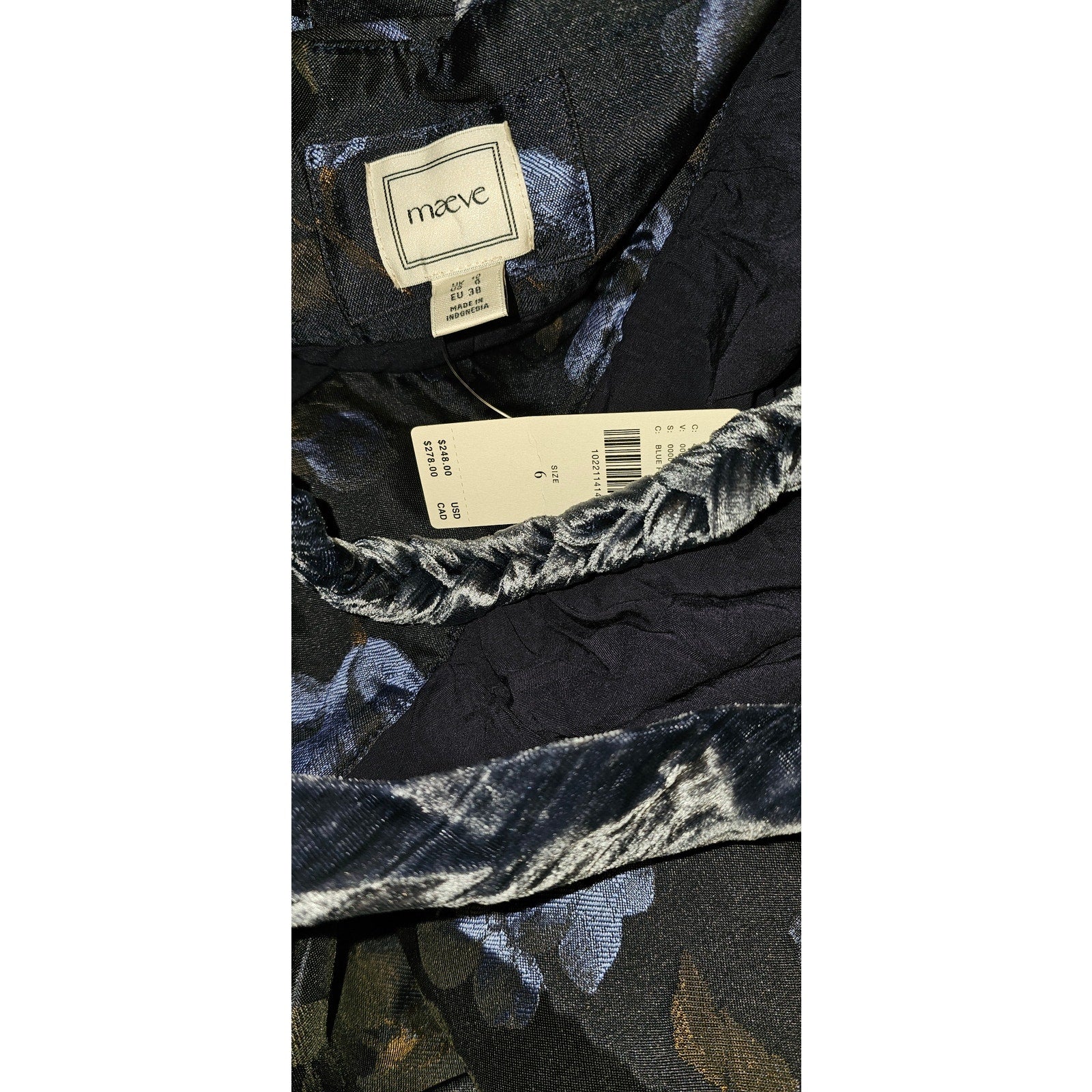 New Anthropologie Maeve V-Neck Velvet Jacquard Midi Dress